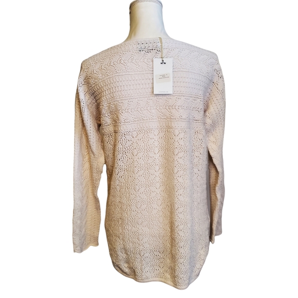 NEW ISELFIELD Silk Blend Open Knit Round Neck Pullover Sweater - Picture 5 of 11